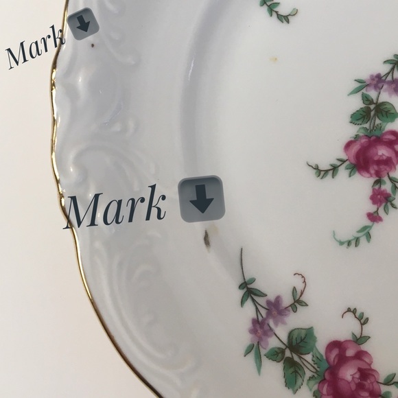 *Read Description* Set of 2 1940s Wawel Rose Garden Bread & Butter Plates Flawed - Picture 3 of 12